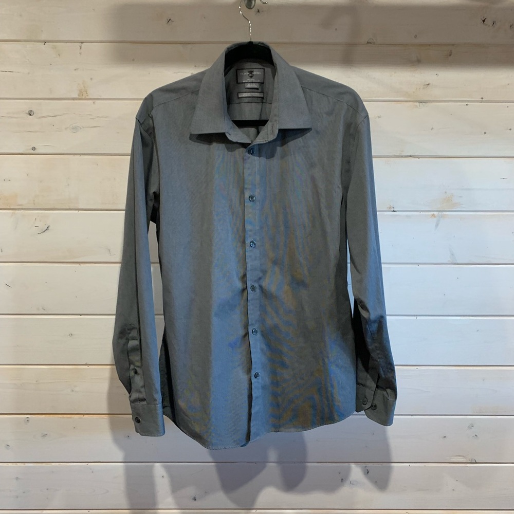 Black Brown 1826 | Men’s Grey Slim Fit Dress Shirt